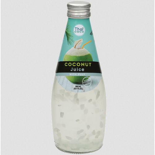 Bottled coconut water with pulp 300 ml.