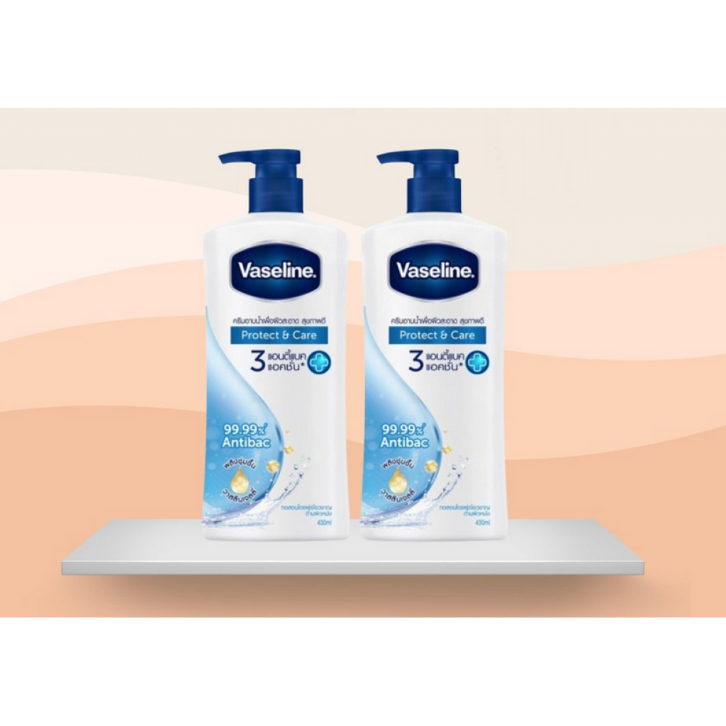 Vaseline Protect Care Shower Cream 400 ml. Pack 2