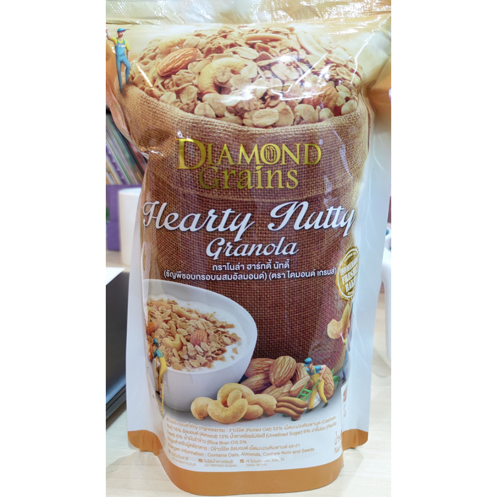 Diamondgrains Granola Hearty Nutty 500g.