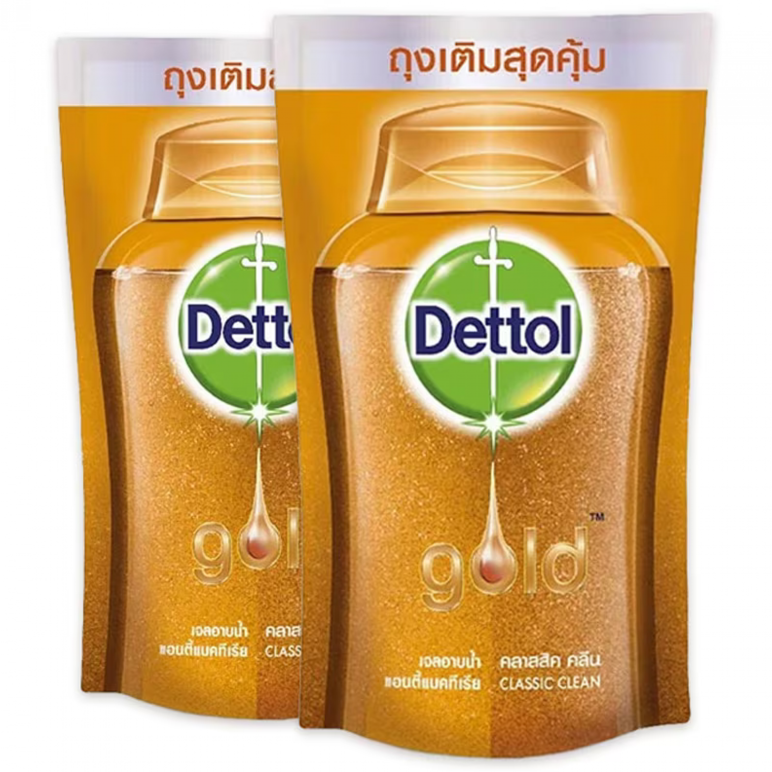 Dettol Shower Gel Gold Classic 400ml. Pack 2 Refill