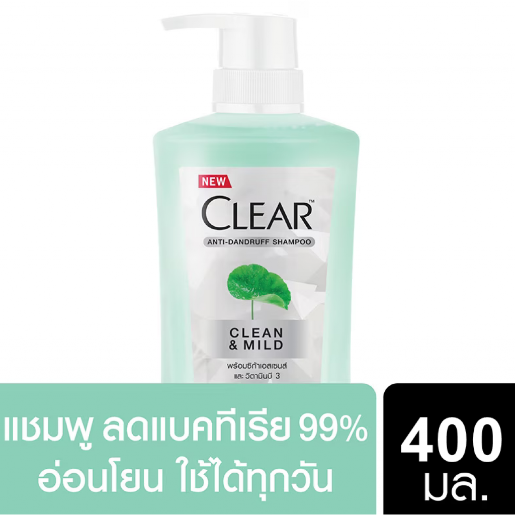 Clear Anti Dandruff Clean and Mild Shampoo 400ml.