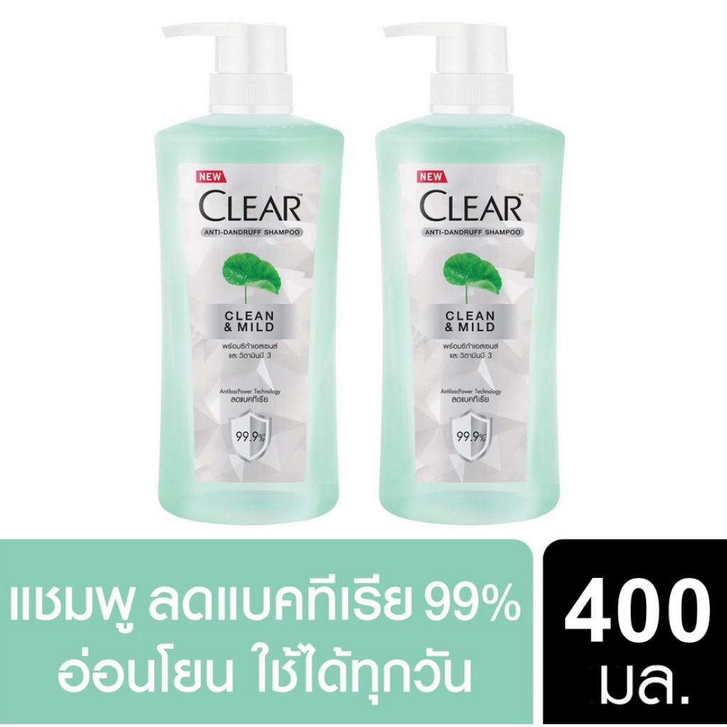 Clear Anti Dandruff Clean and Mild Shampoo 400ml.