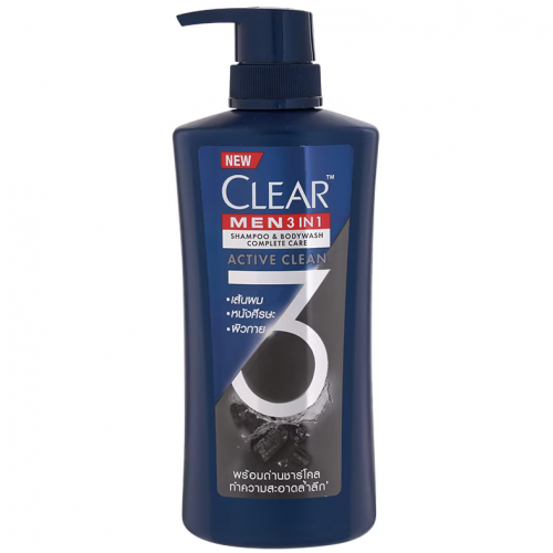 Clear Men 3 In 1 Complete Care Active Clean Shampoo and Bodywash 390ml.