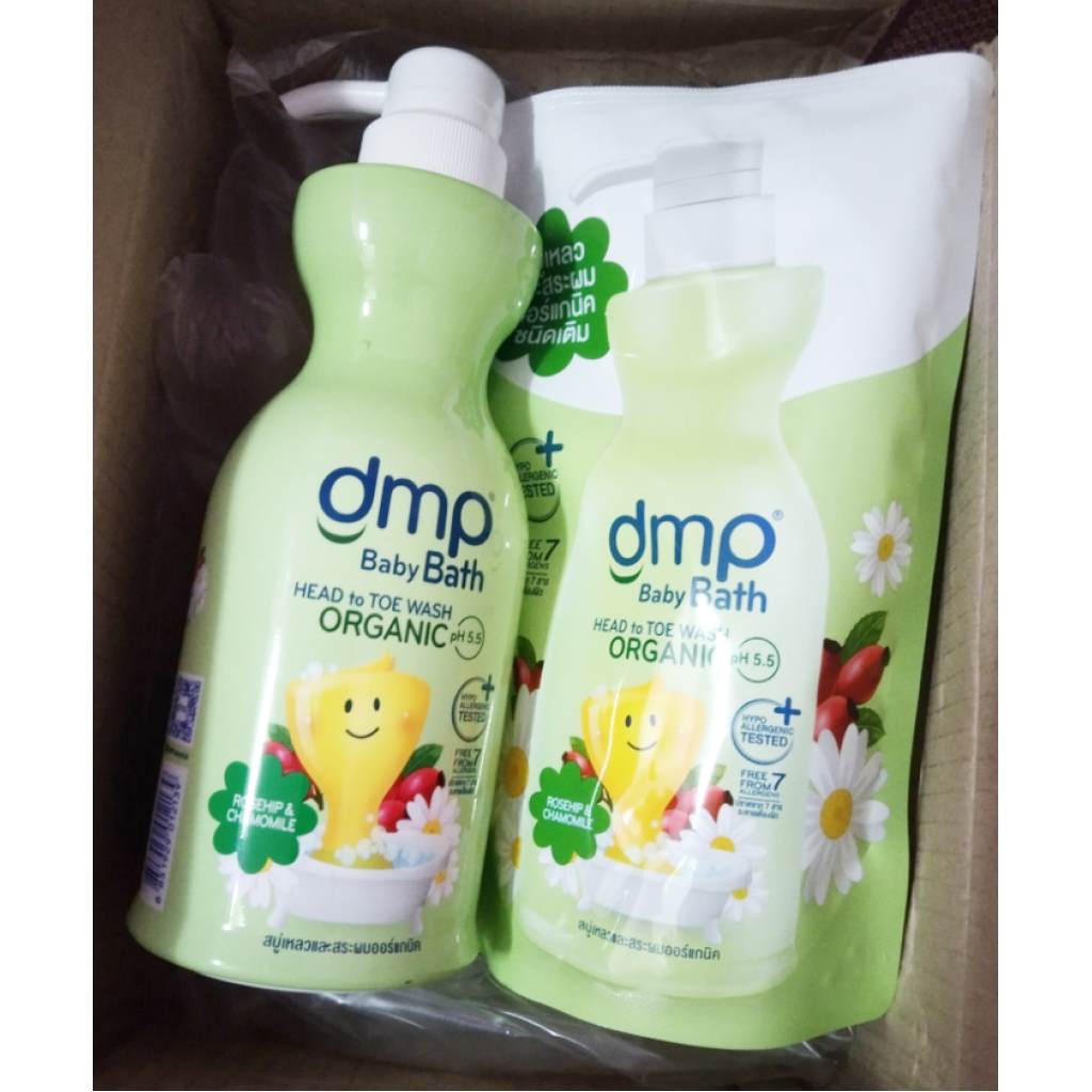 Dmp Rosehip and Chamomile Organic P.H.5.5 Hair Body Bath 480ml.