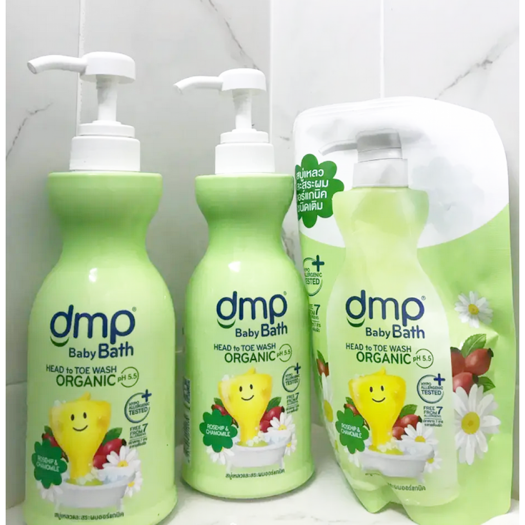 Dmp Rosehip and Chamomile Organic P.H.5.5 Hair Body Bath 480ml.