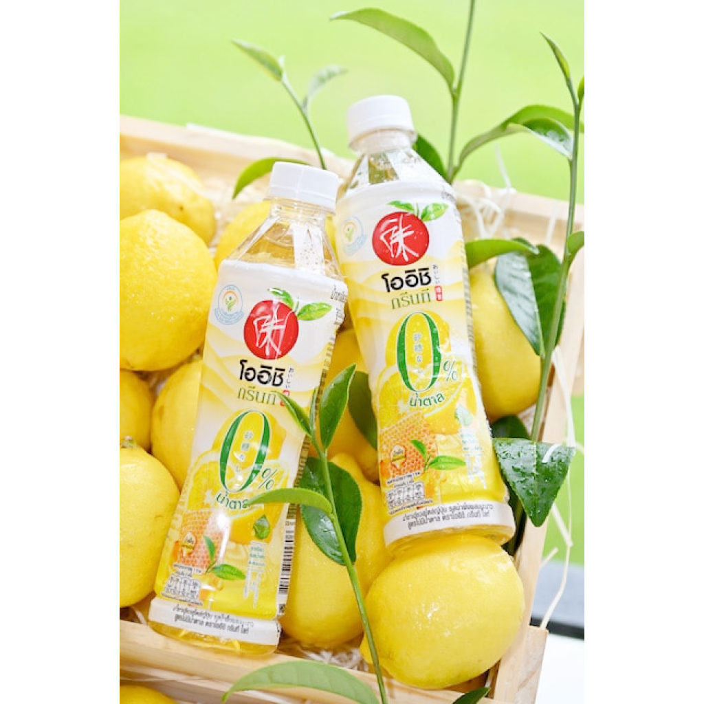 Oishi Green Tea Honey Lemon No Sugar 380ml.