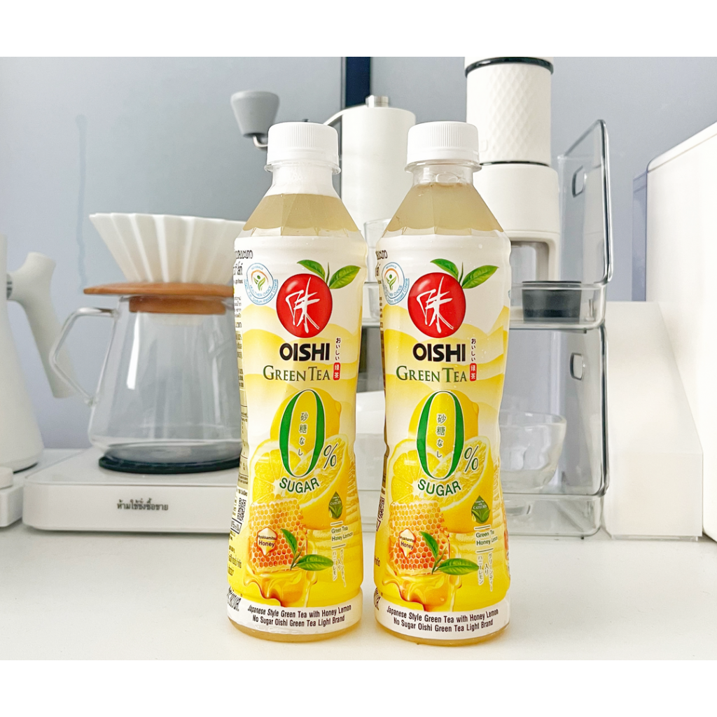 Oishi Green Tea Honey Lemon No Sugar 380ml.