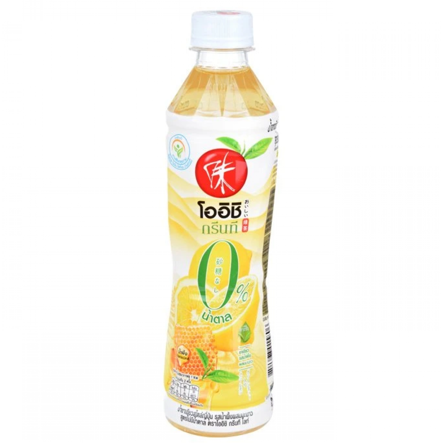 Oishi Green Tea Honey Lemon No Sugar 380ml.