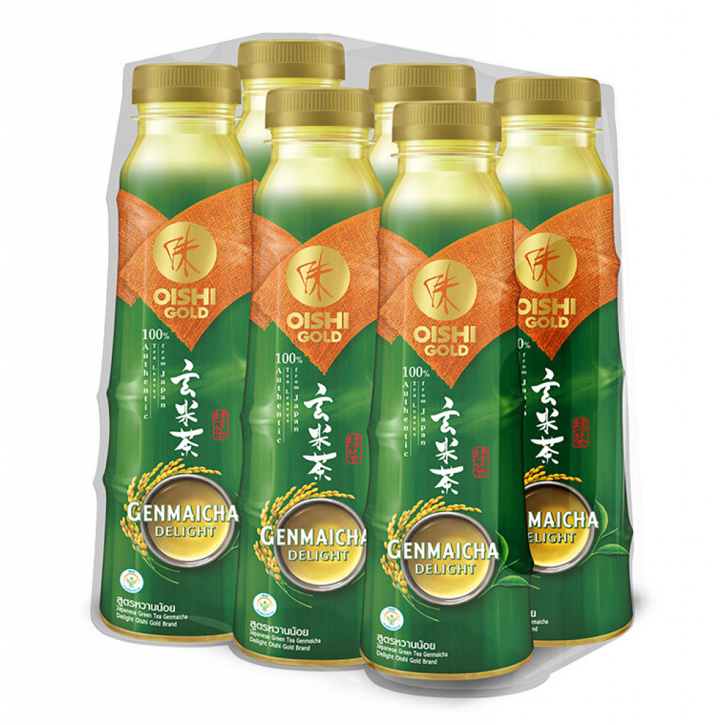 Oishi Gold Genmaicha Japanese Green Tea Drink Delight Fomula 400ml.