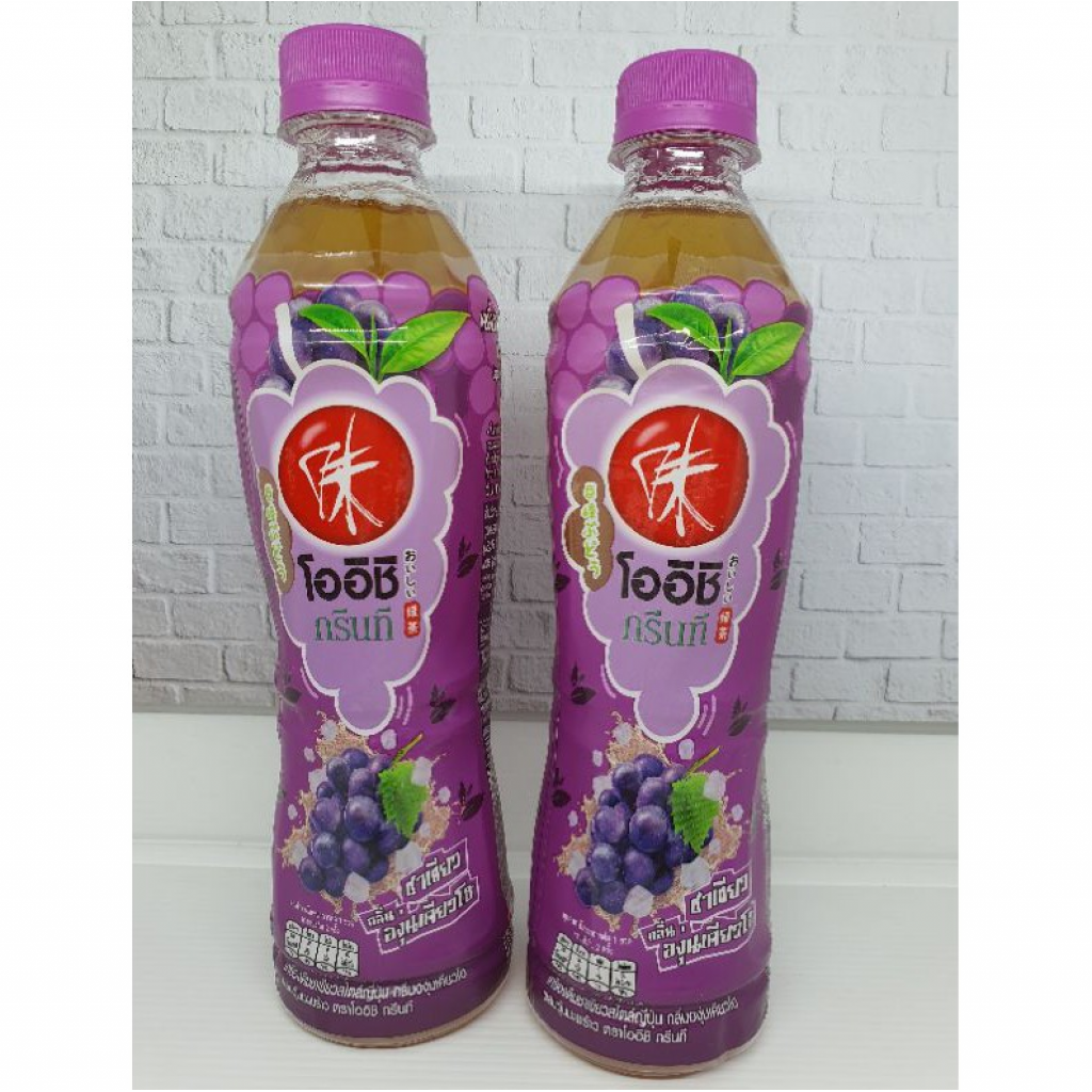 Oishi Green Tea Kyoho Grape Flavour with Nata de Coco 380ml.