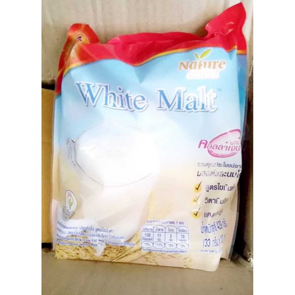 Ovaltine White Malt Beverage with Milk Low Fat 33g. Pack 13sachets