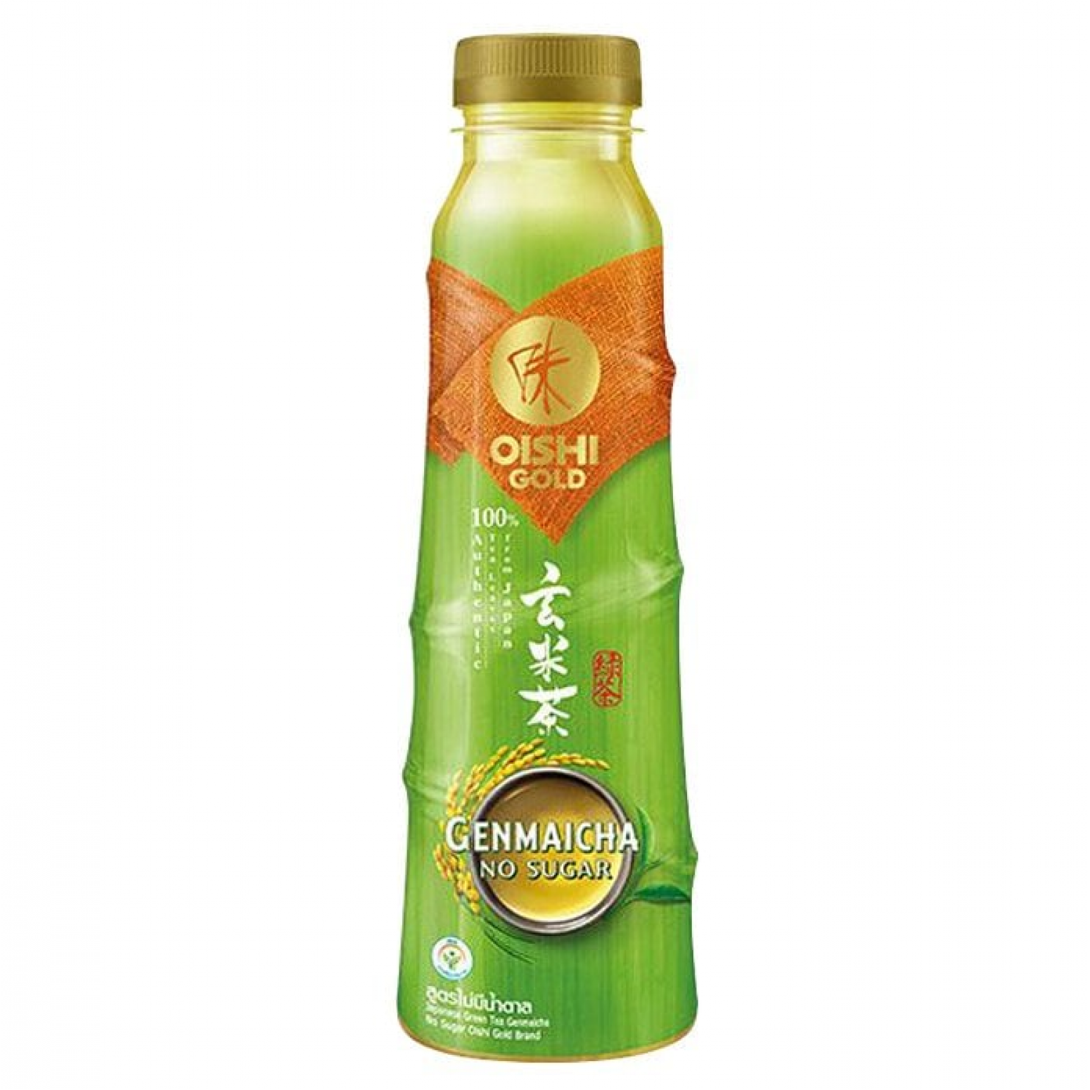 Oishi Gold Genmaicha Japanese Green Tea Drink No Sugar 400ml.