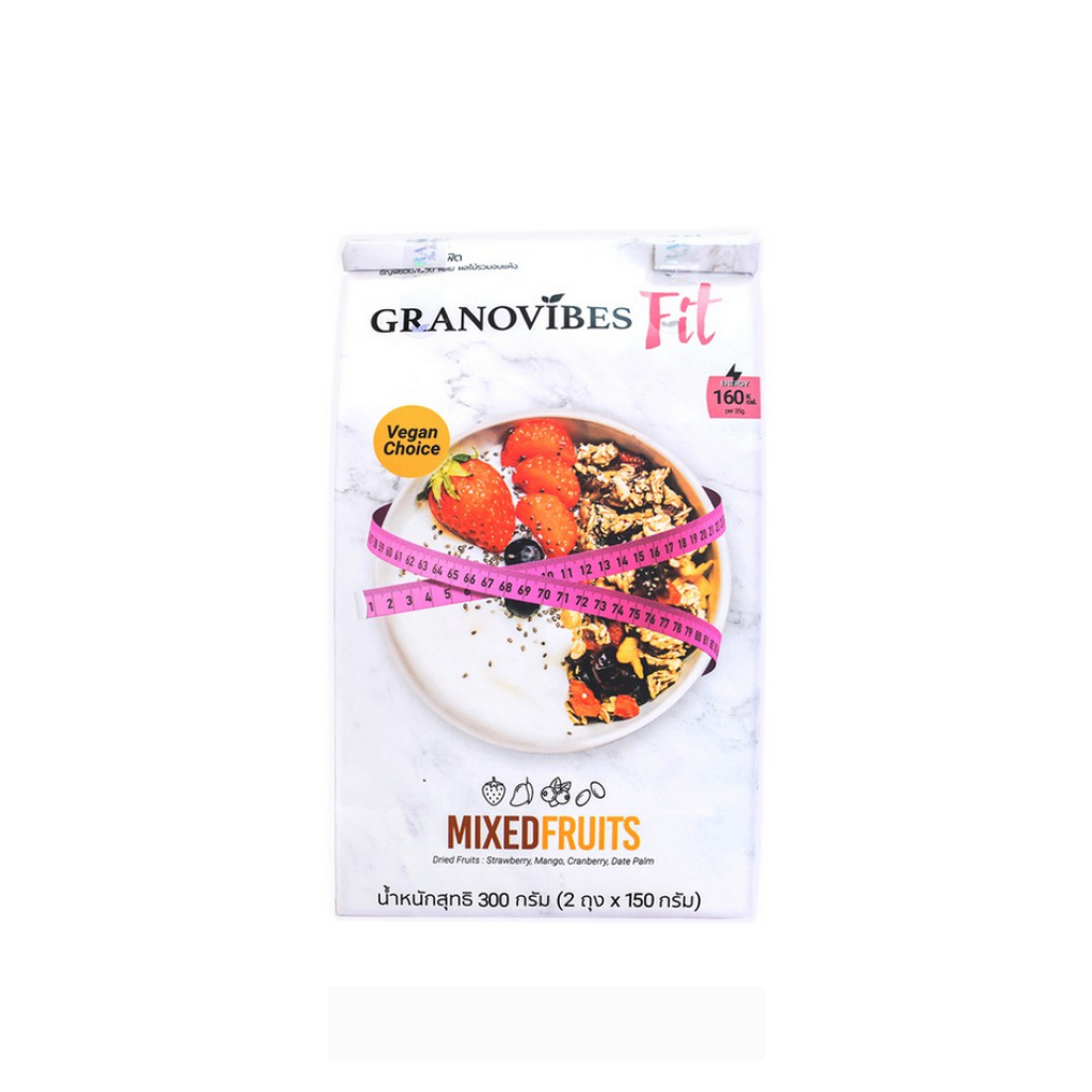 Granovibes FIt Granola Mixed Fruit 300g.