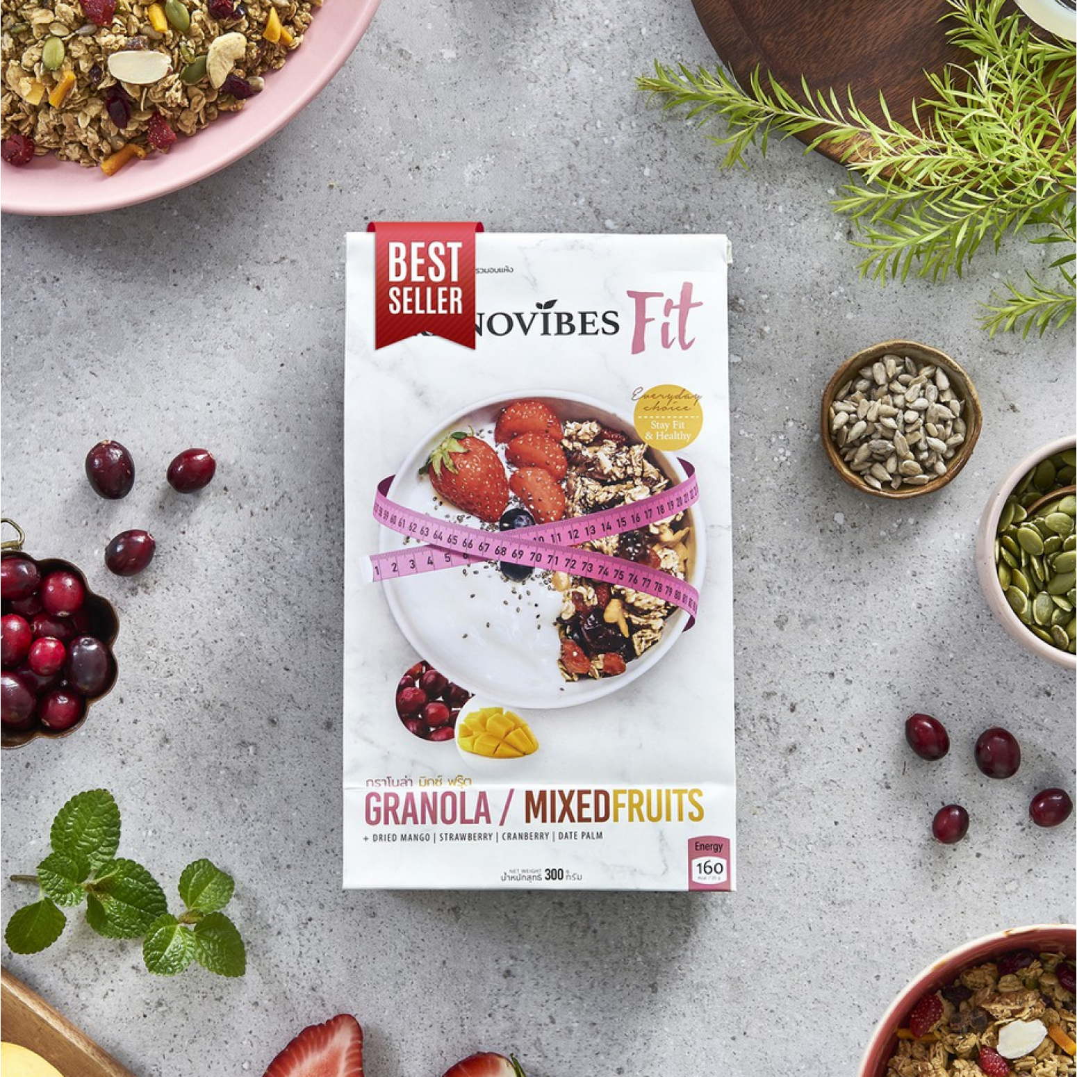 Granovibes FIt Granola Mixed Fruit 300g.