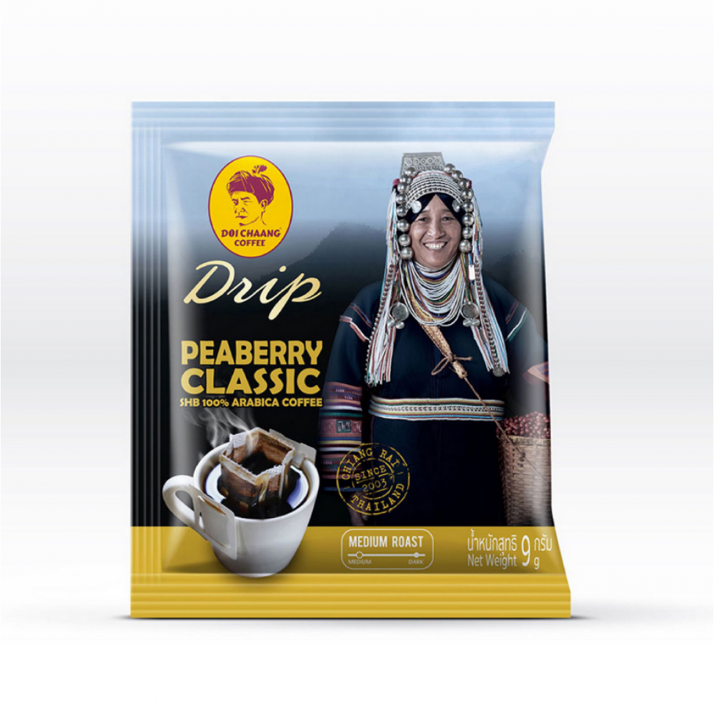 Doi Chaang Roast and Ground Classic Peaberry Drip 9g. 5pcs.