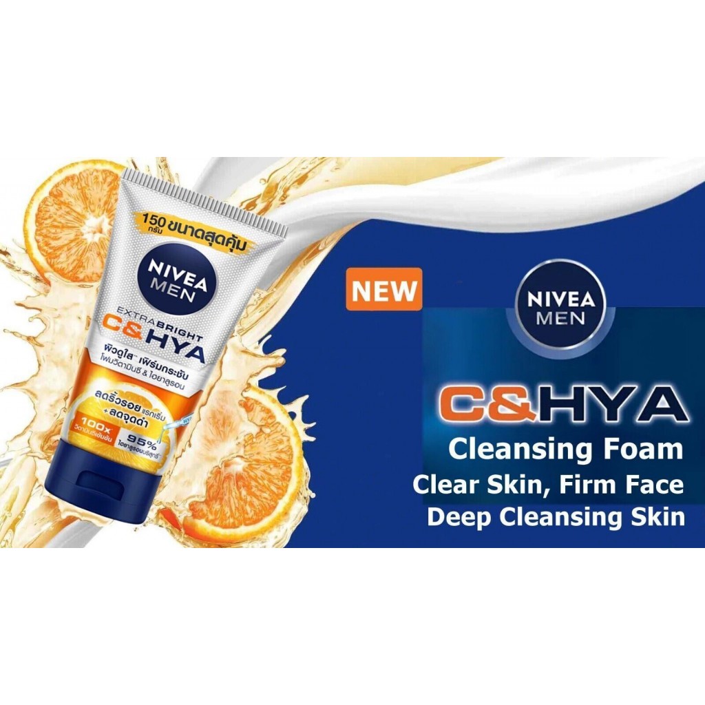 Nivea Men Bright C and Hya Age Wash 150g.