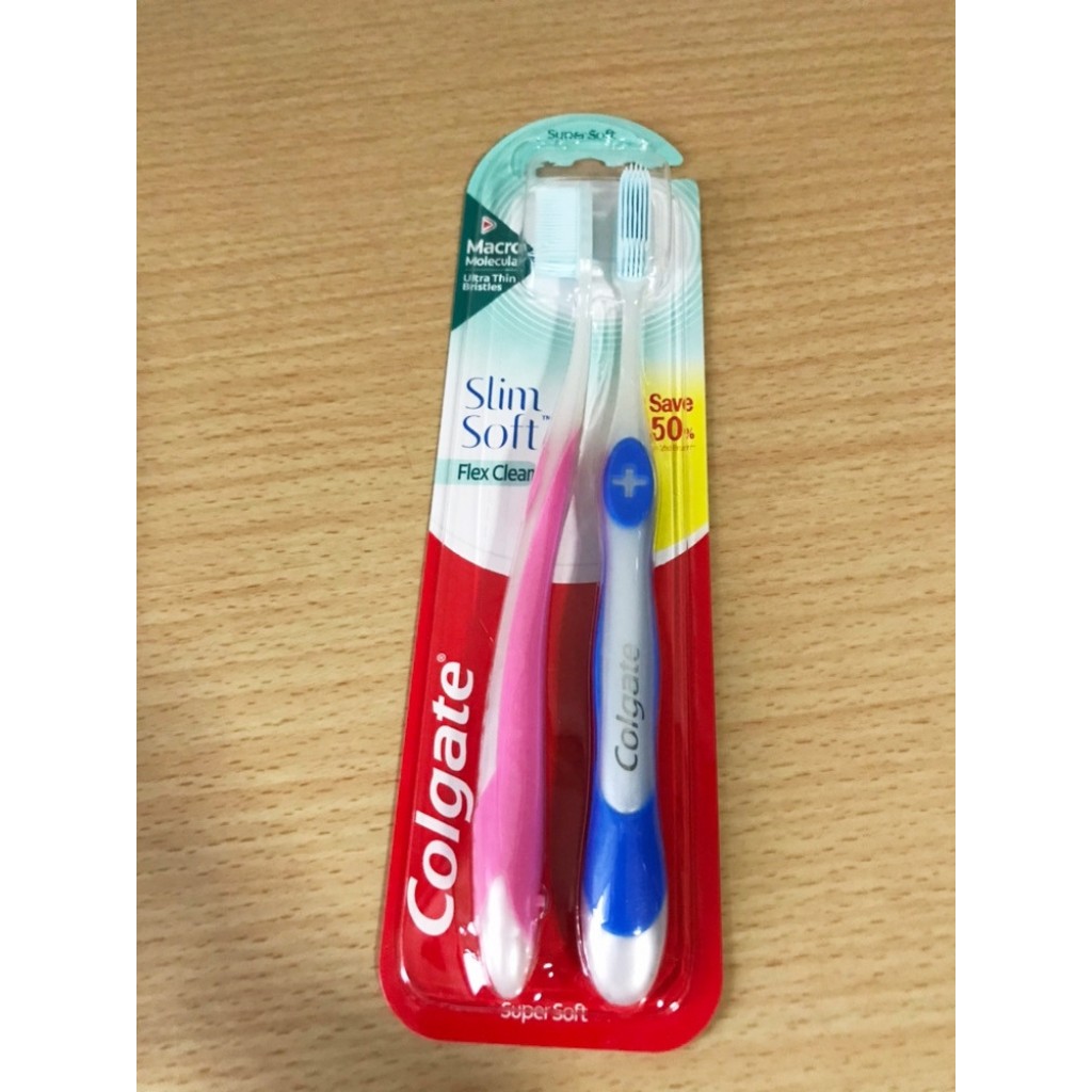 Colgate Slim Soft Flex Clean Ultra Soft Toothbrush Pack 2