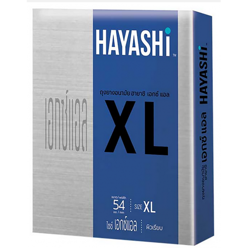 Hayashi condoms, model XL, size 54 mm., 2 pieces