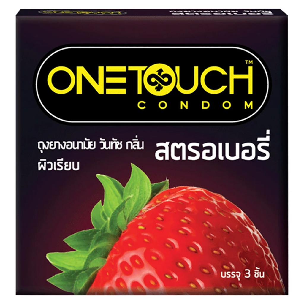 One Touch Strawberry Condom 3 pieces