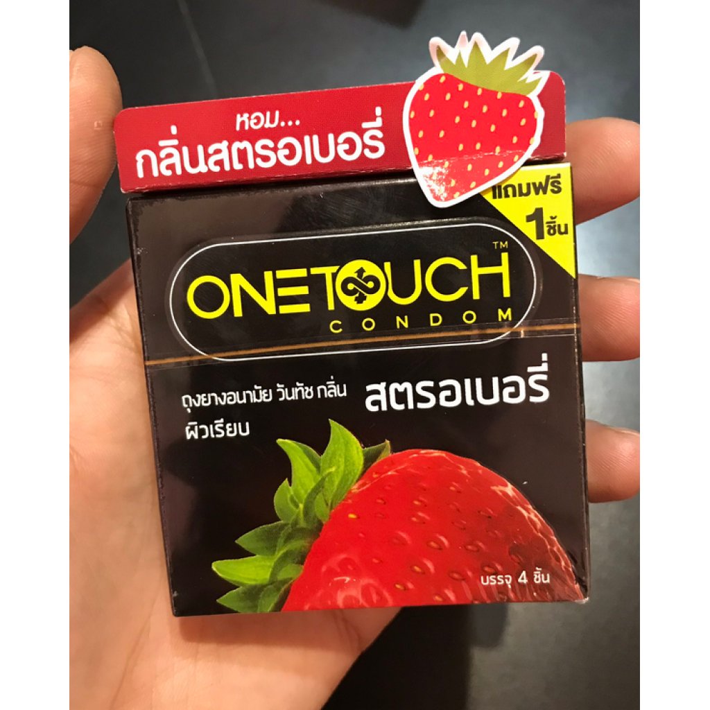 One Touch condom, strawberry 3 pieces size 52 mm