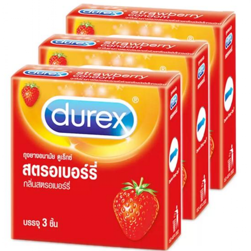 Durex Strawberry Condom 3 Pieces