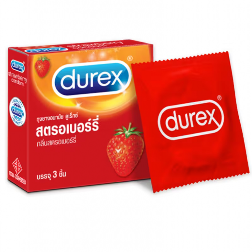 Durex Strawberry Condom 3 Pieces