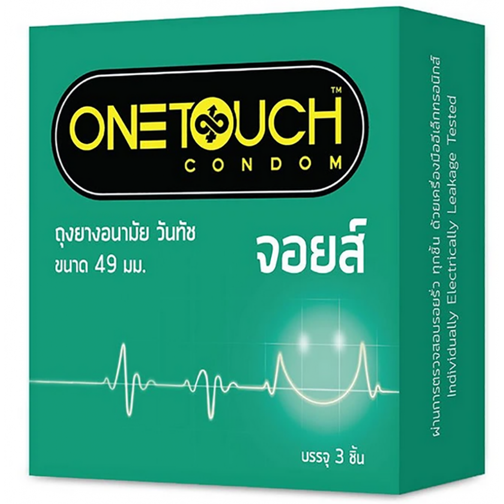 One Touch smooth surface condoms, Joys model, size 49 mm.