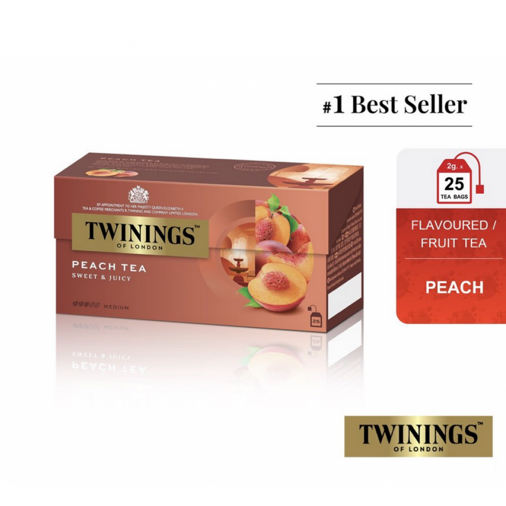 ﻿Twinings Tea Peach 2g. Pack 25