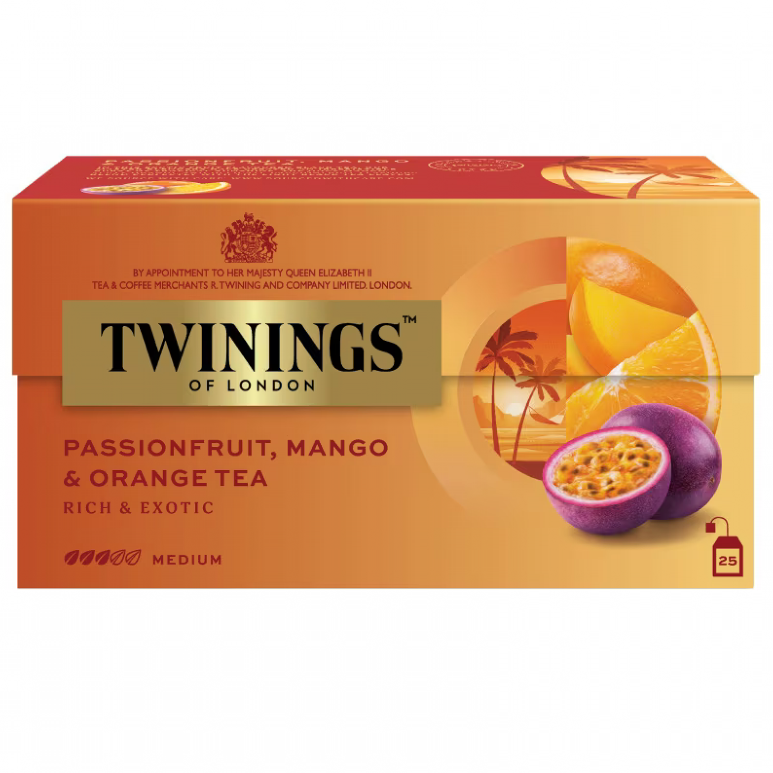 Twinings Passion Fruit Mango and Orange 50g. Pack 25