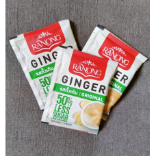 Ranong Instant Ginger 50percent Less Sugar 10g. Pack 10sachets